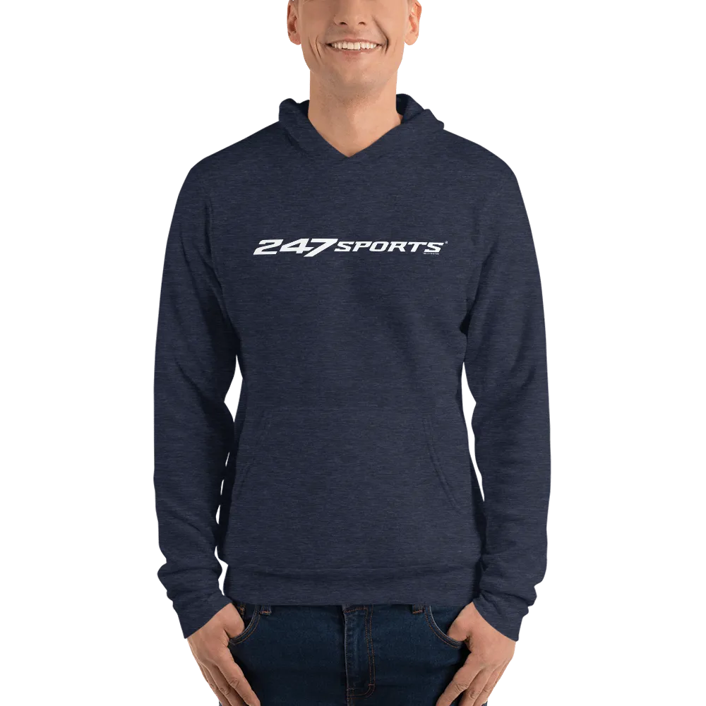 247Sports Logo White Adult Fleece Hooded Sweatshirt