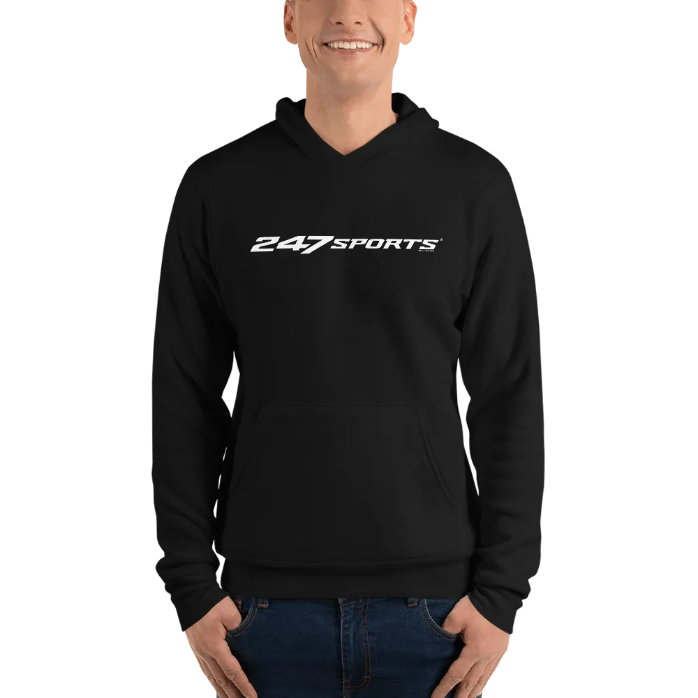 247Sports Logo White Adult Fleece Hooded Sweatshirt
