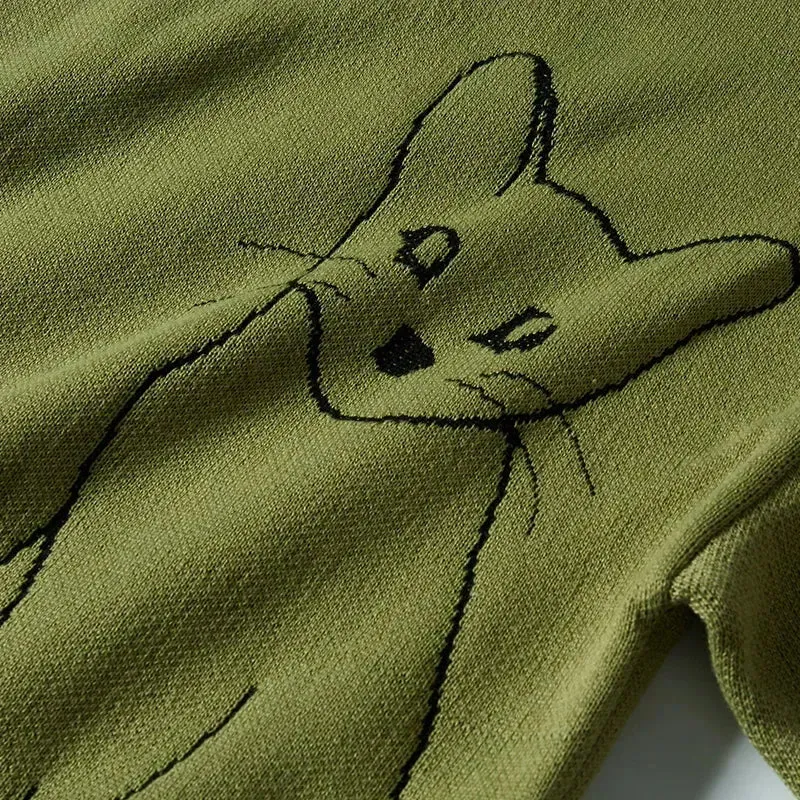 3Leaves Women's Cat Print Sweater