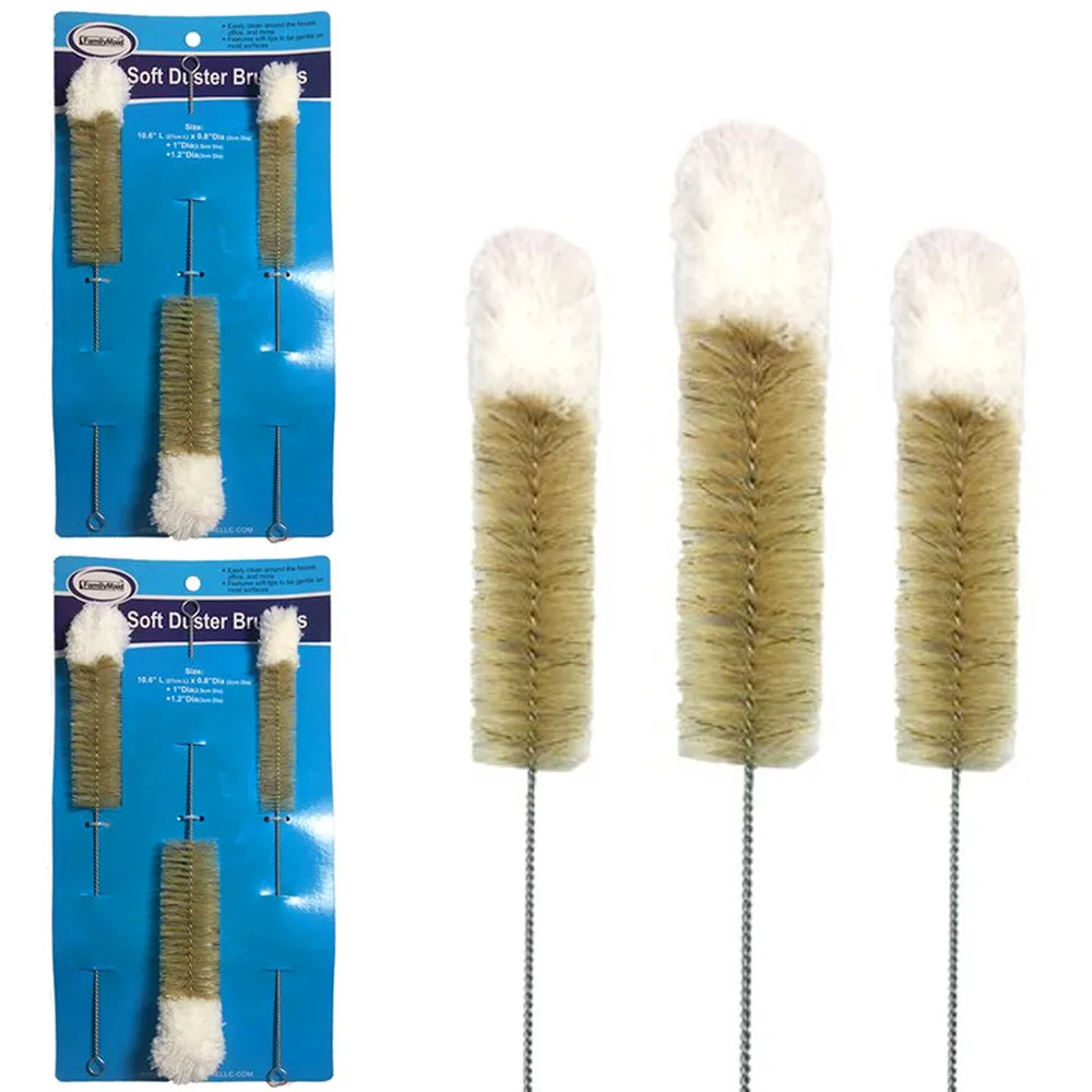 6 Bottle Cleaner Brush Cotton Soft Tip Prevent Scratches Small Long Brush Glass