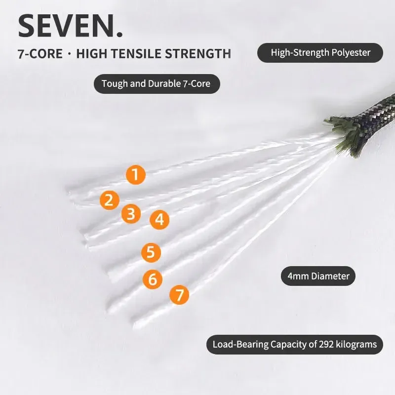 7 Core 550 Paracord Cord 5 8 16 31 m Dia. 4mm Outdoor Camping Survival Lanyard Parachute Rope Hiking Tent Accessories