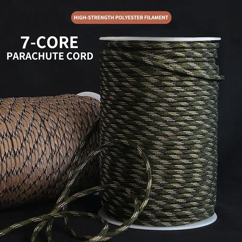 7 Core 550 Paracord Cord 5 8 16 31 m Dia. 4mm Outdoor Camping Survival Lanyard Parachute Rope Hiking Tent Accessories