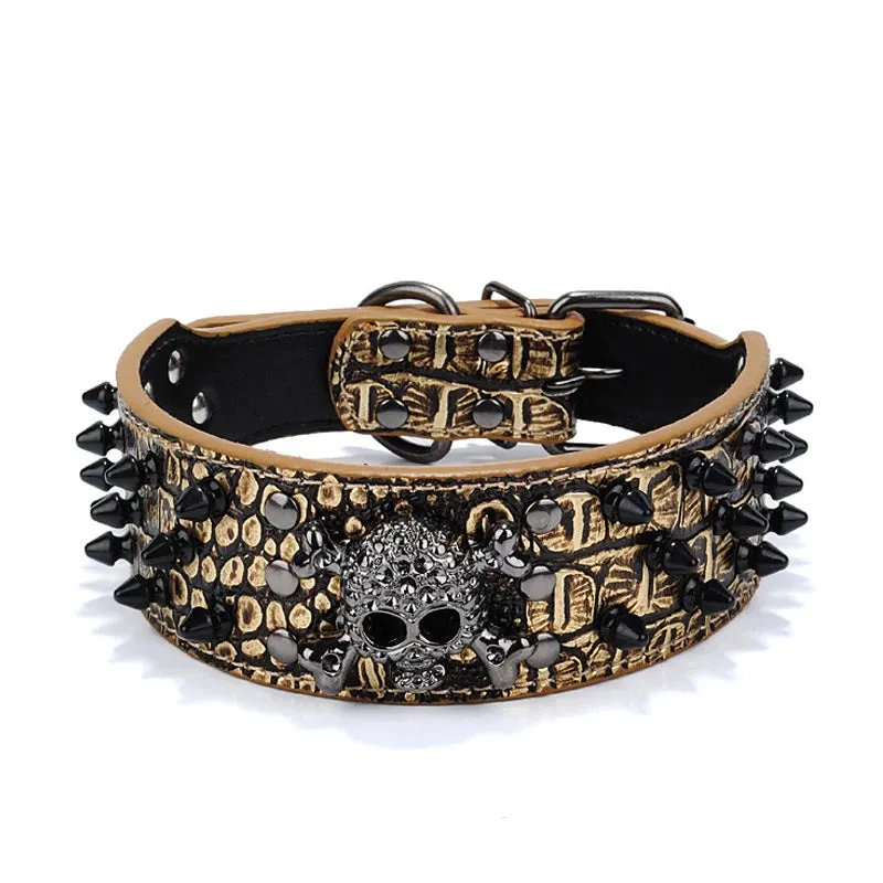 Adjustable Spiked Dog Collar for Small to Medium Dogs - Anti-Bite, Studded Design