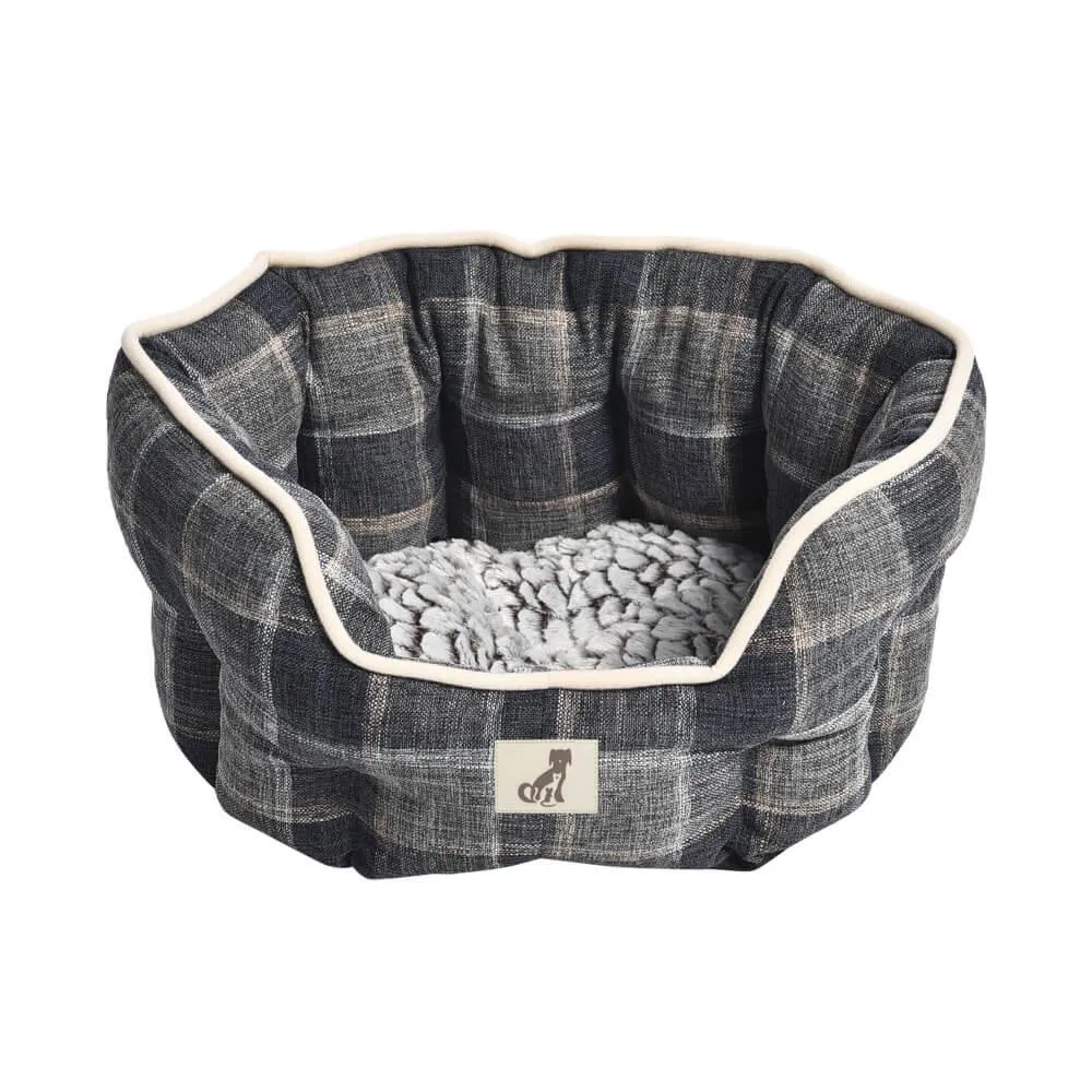 Alfie - Check Soft Dog Bed  - Size S/M/L