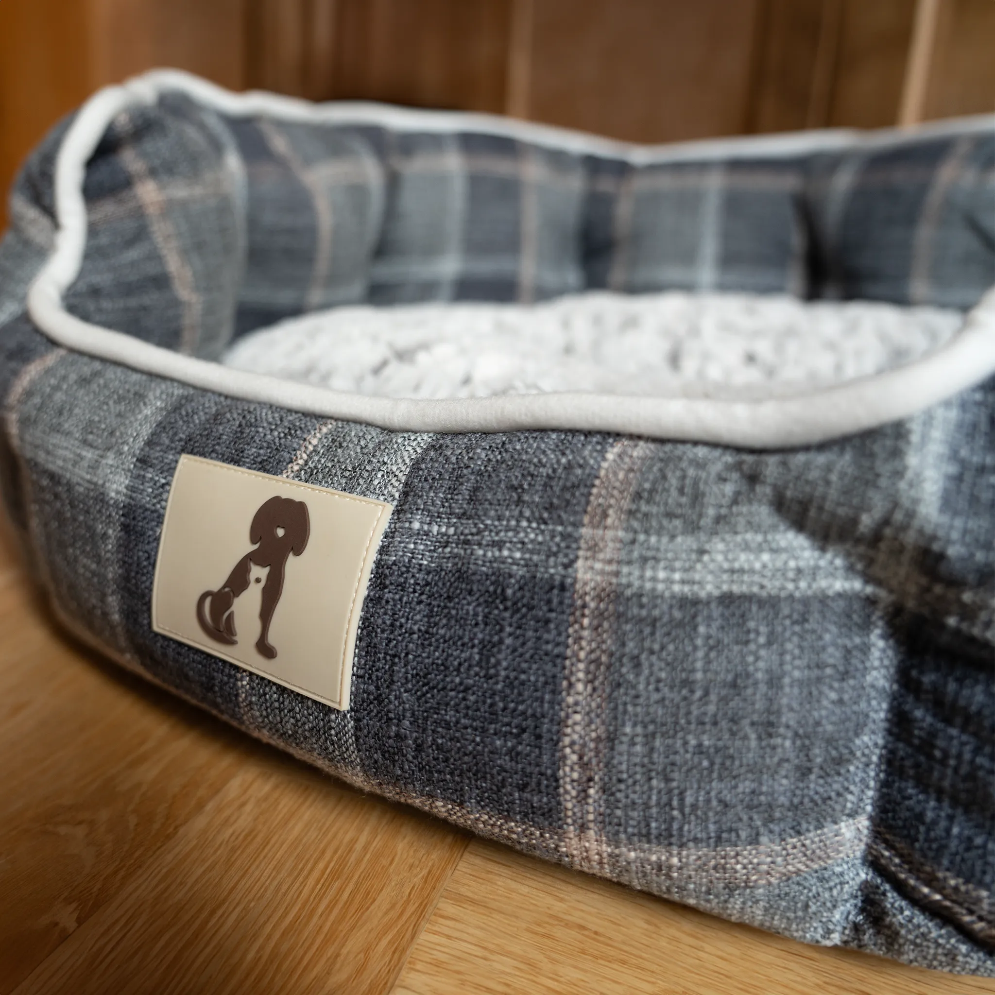Alfie - Check Soft Dog Bed  - Size S/M/L