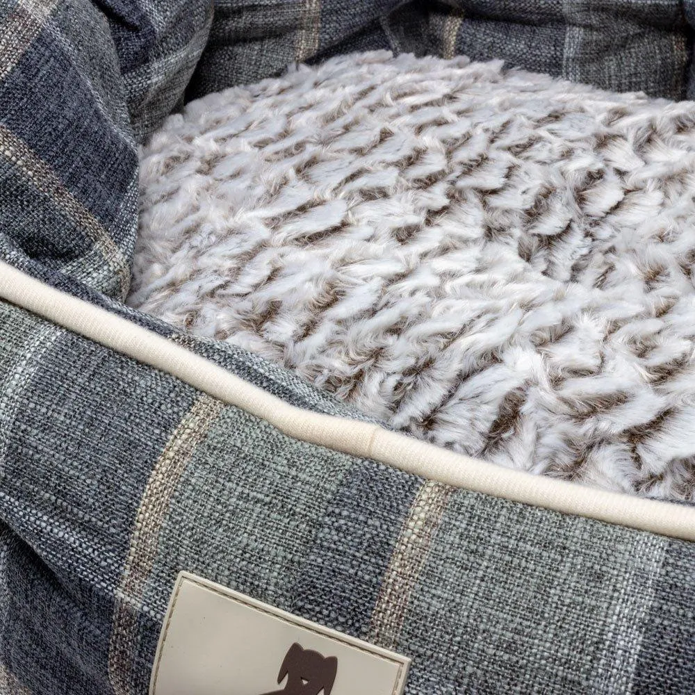 Alfie - Check Soft Dog Bed  - Size S/M/L