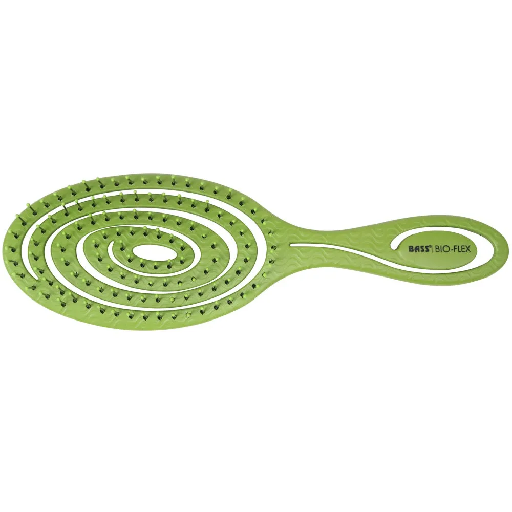 Bass Brushes Bio-Flex Swirl Detangling Hair Brush For Cats & Dogs (Green)