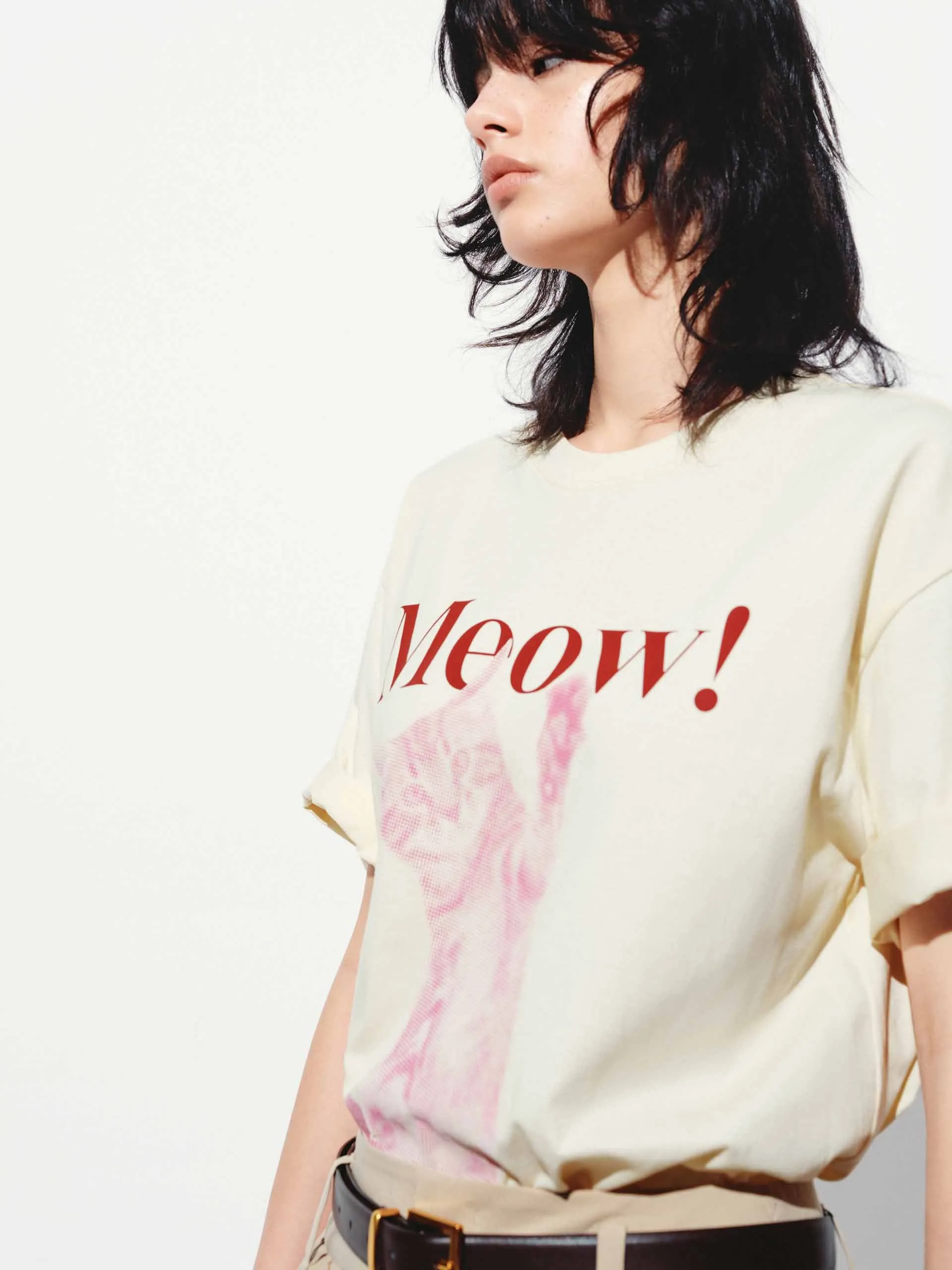 Cat Printed Cotton T-shirt