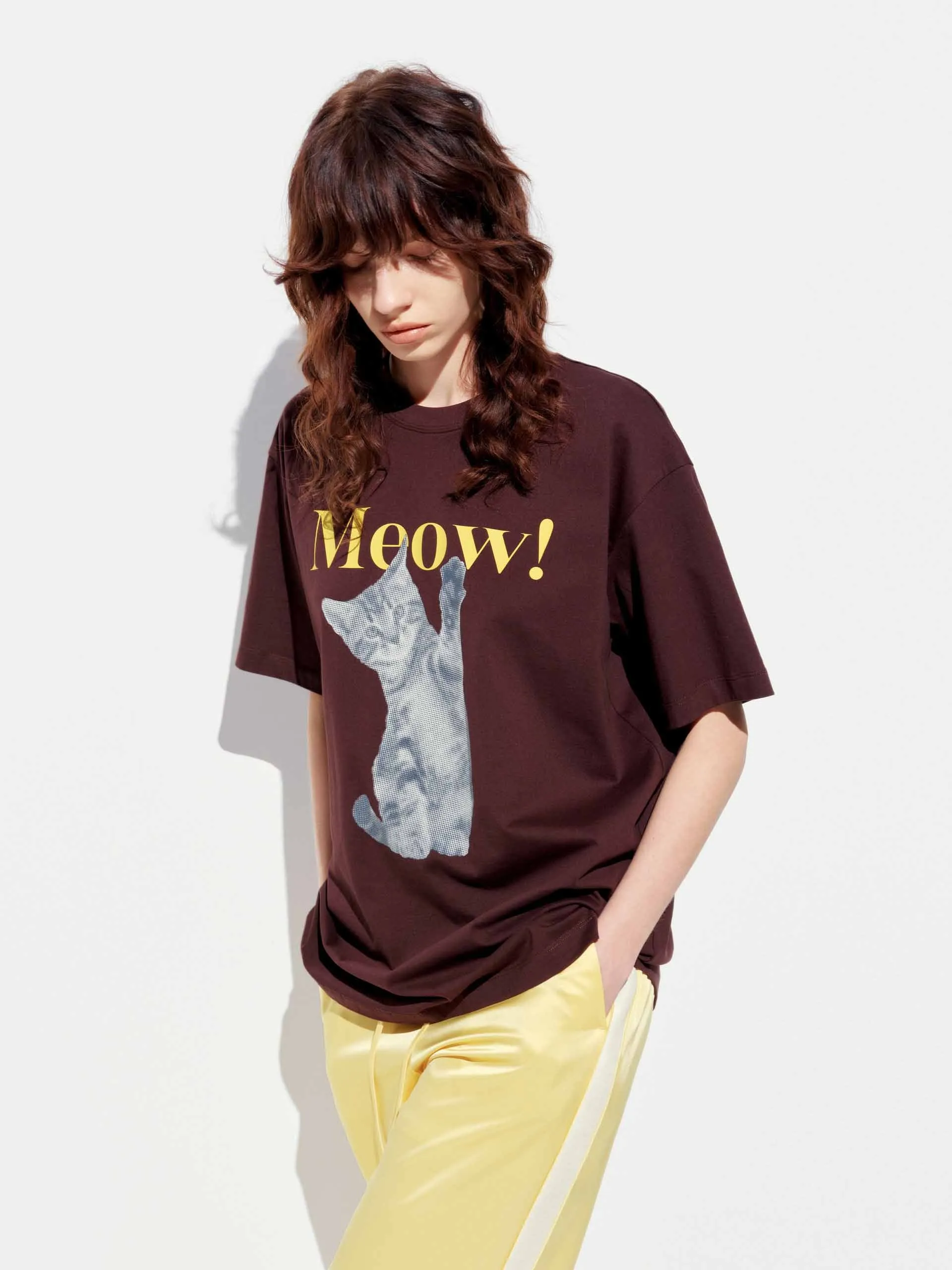Cat Printed Cotton T-shirt