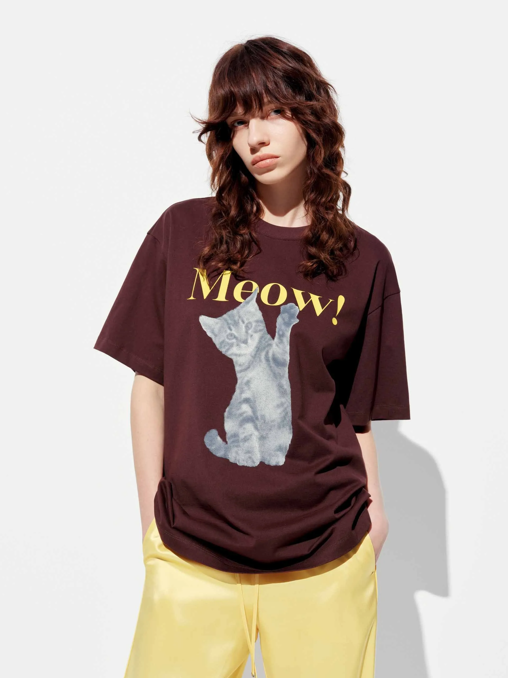 Cat Printed Cotton T-shirt