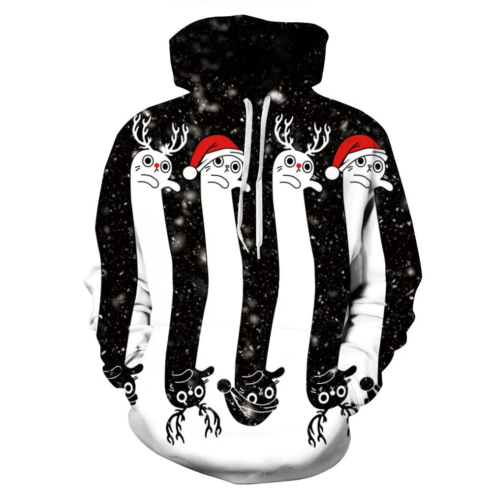 Christmas Hoodies - Funny Christmas Pet Cat Cute 3D Hoodie