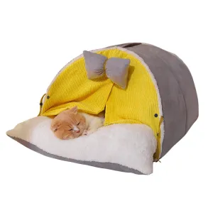 Cozy Winter Cat Tent - Plush and Warm Pet Bed