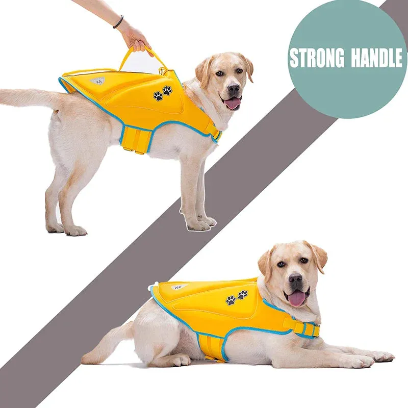 Dog Life Jacket High Buoyancy Reflective Adjustable Durable with Rescue Handle