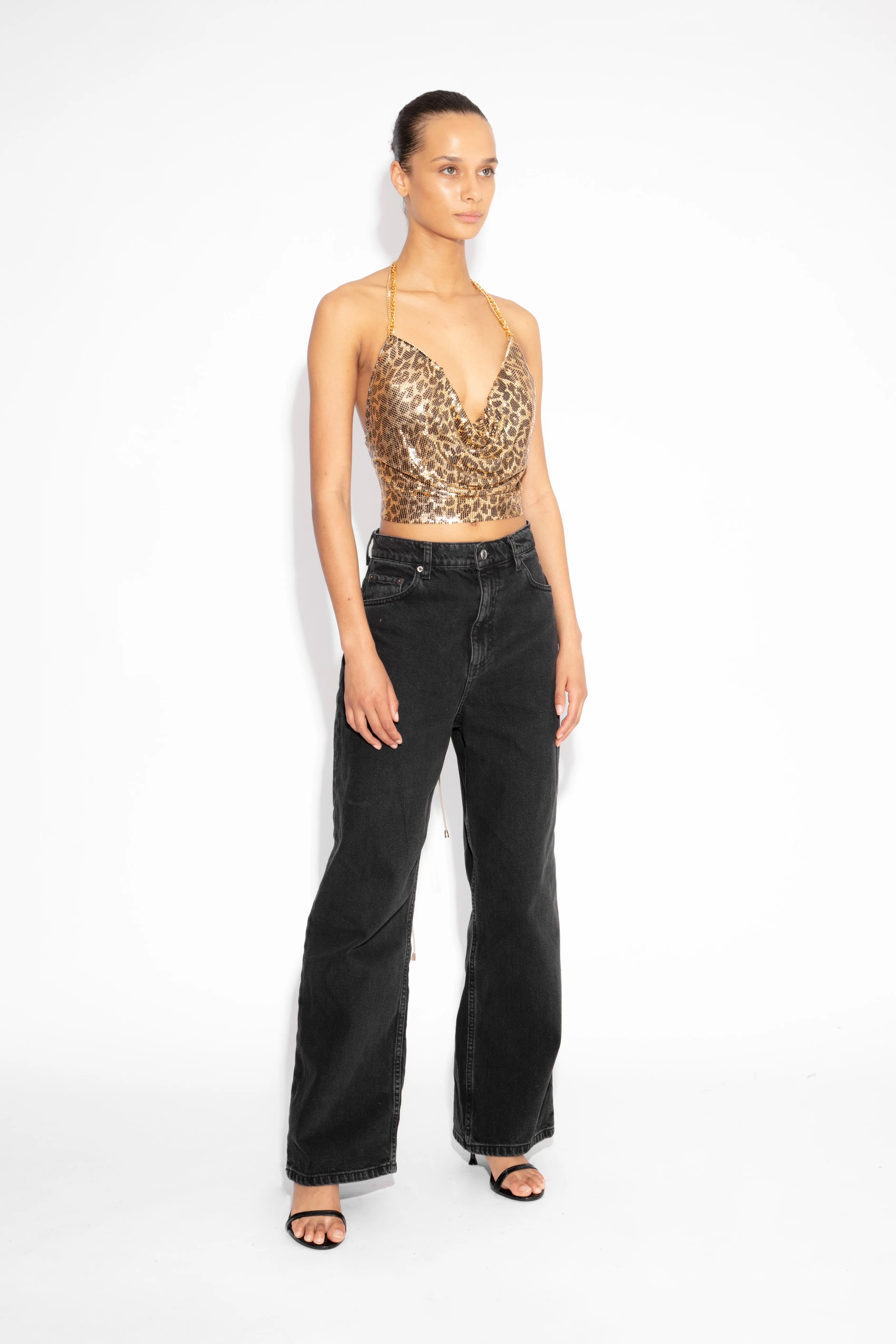 Double Chain Chainmail Top in Leopard