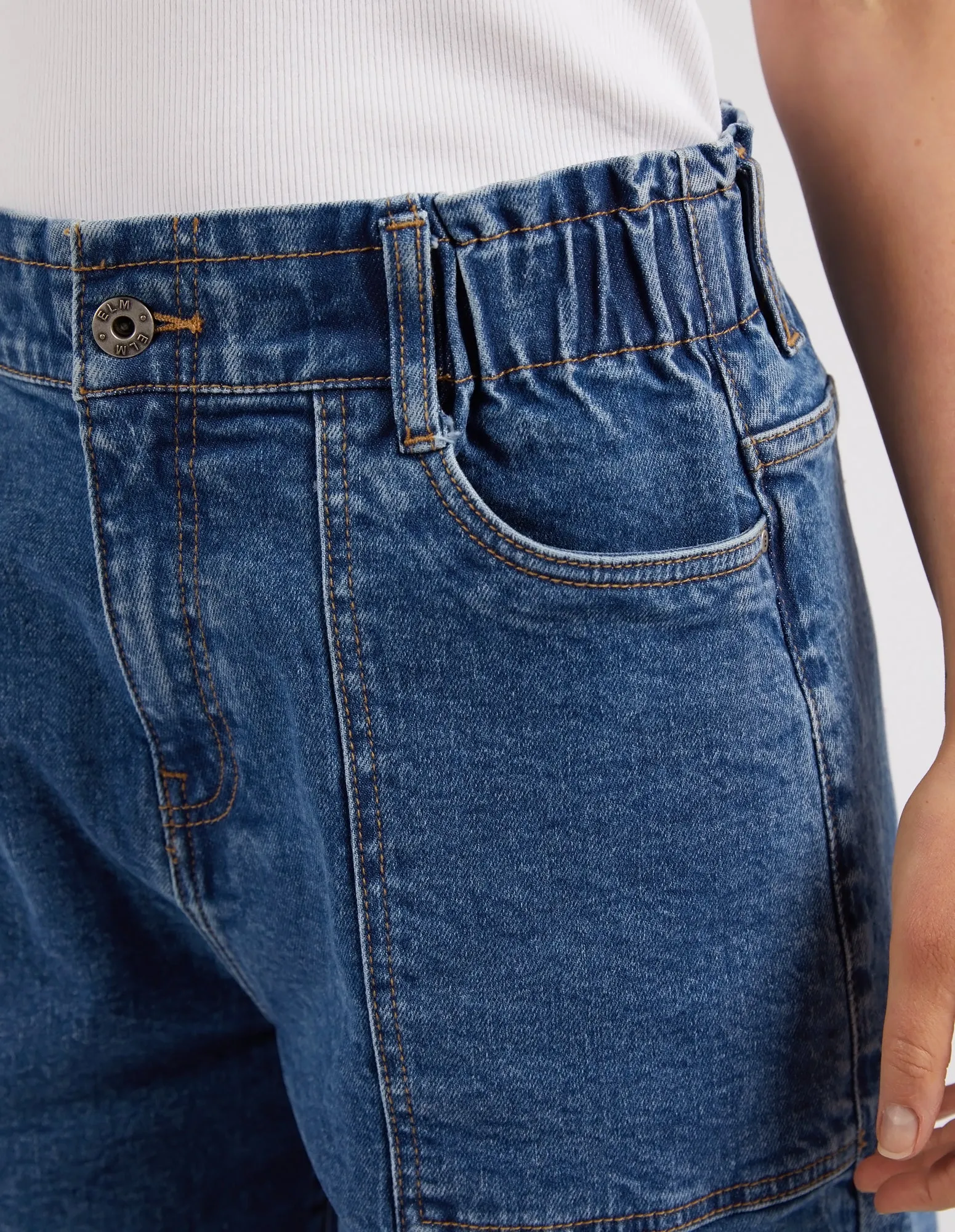 Elm Atlas Denim Short Dark Blue Wash