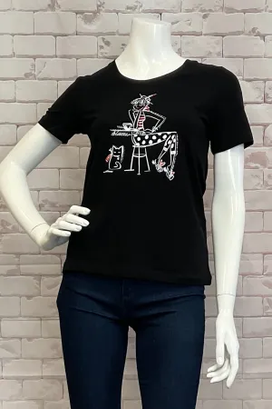 GIRL & CAT PRINT TEE