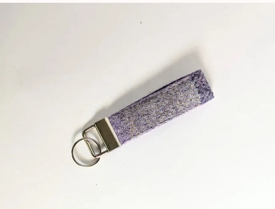 Harris Tweed Lavender Block Buckle Dog Collar