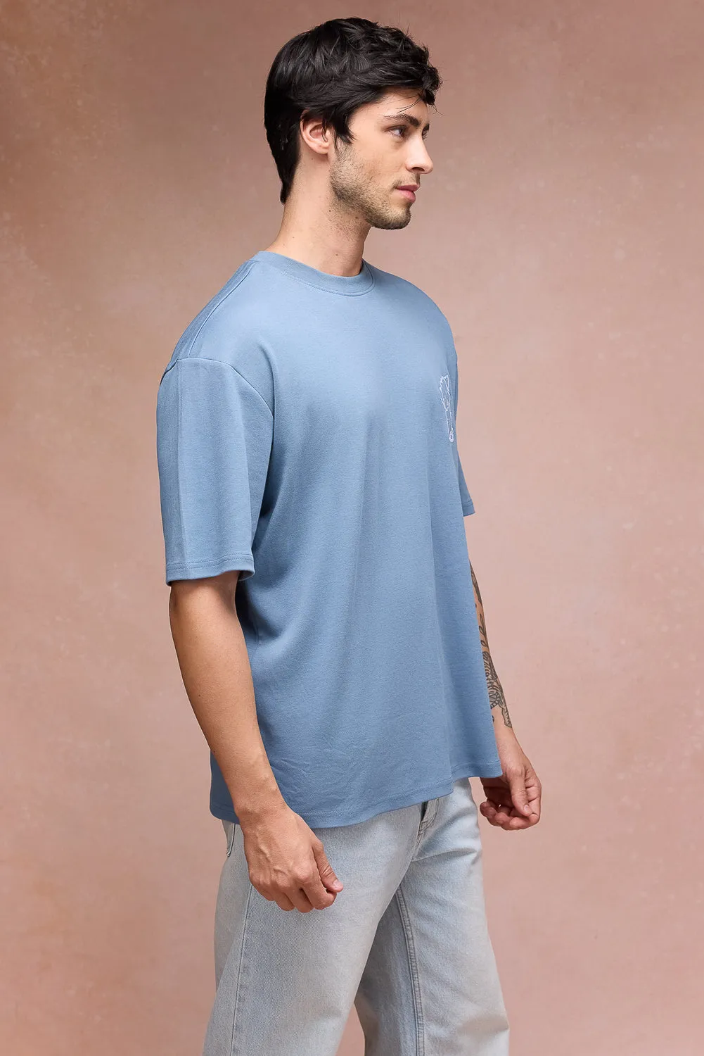 Men's Doggo Over All Blue T-Shirt