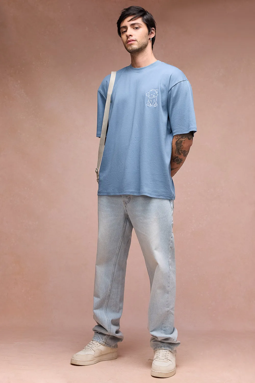 Men's Doggo Over All Blue T-Shirt
