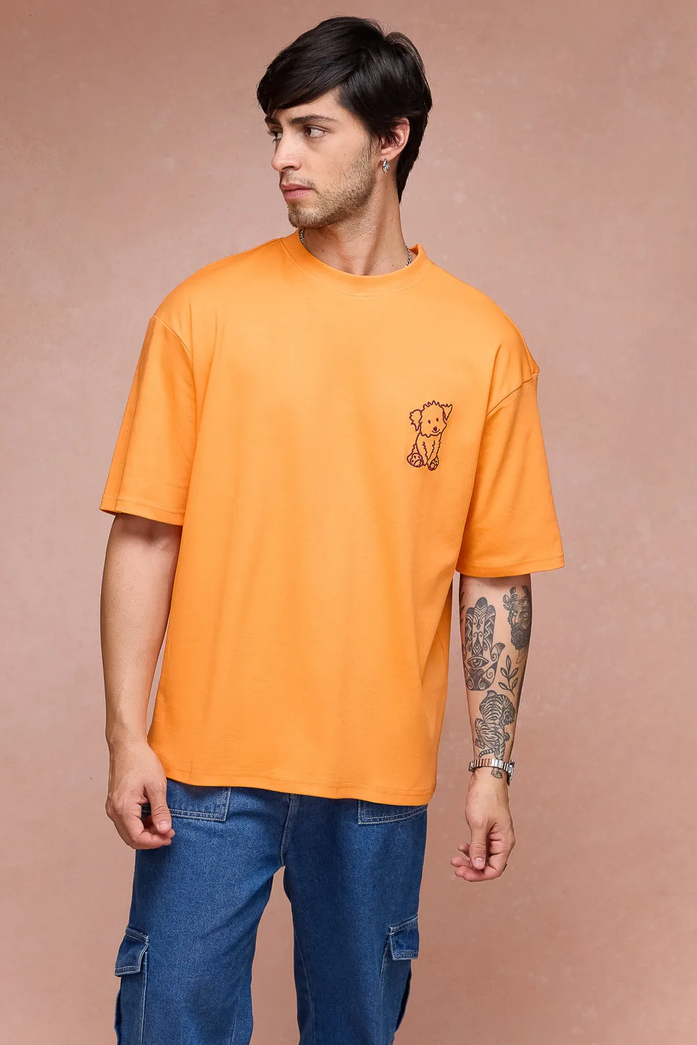 Men's Doggo Over All Orange T-Shirt