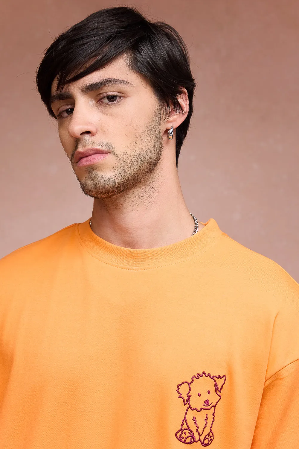 Men's Doggo Over All Orange T-Shirt