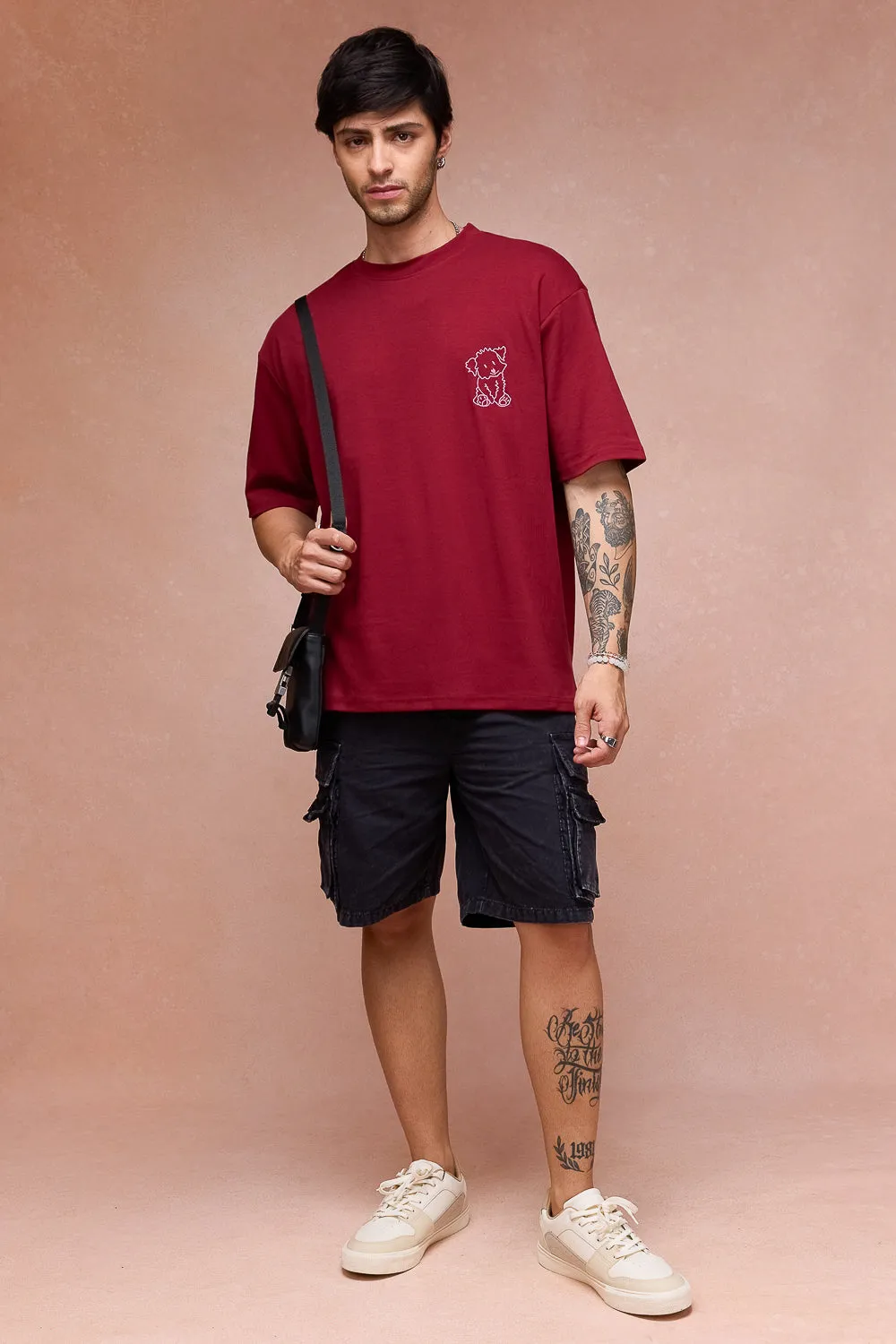 Men's Doggo Over All Red T-Shirt