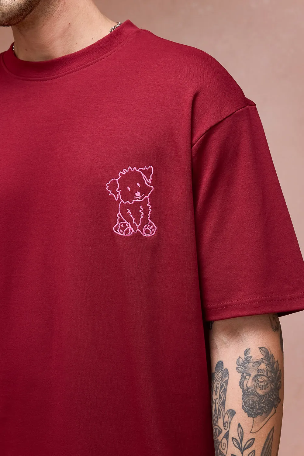 Men's Doggo Over All Red T-Shirt