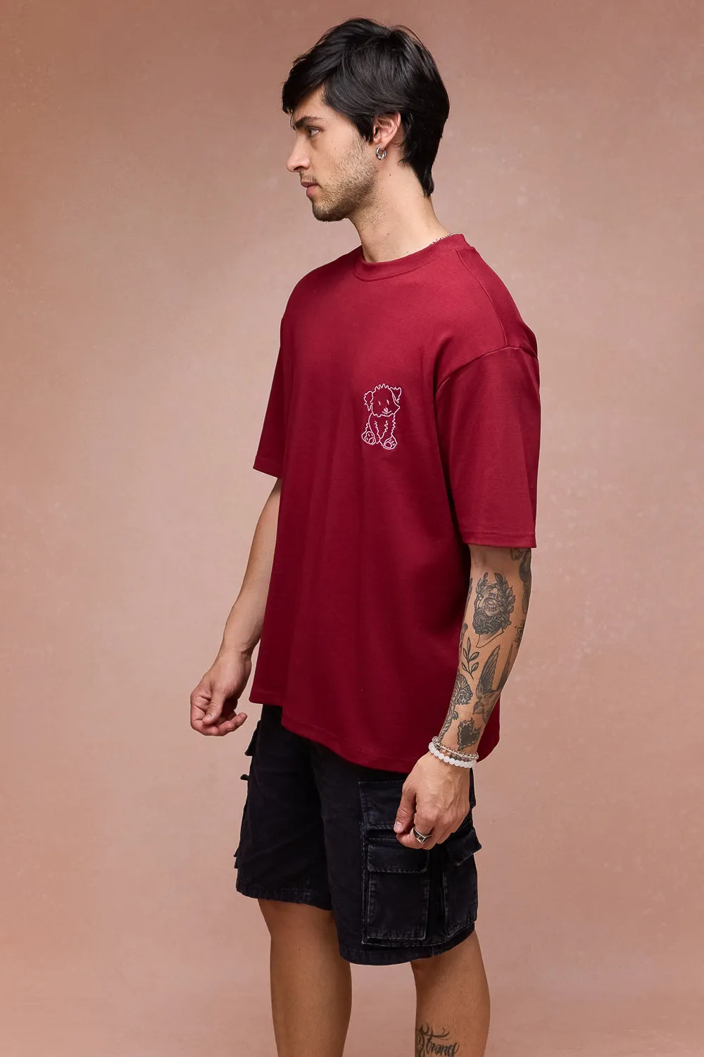 Men's Doggo Over All Red T-Shirt