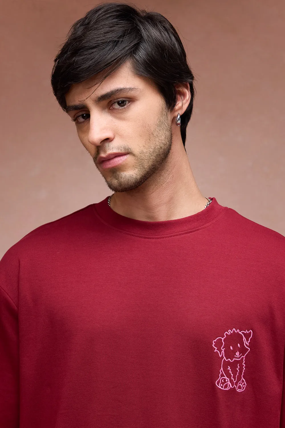 Men's Doggo Over All Red T-Shirt