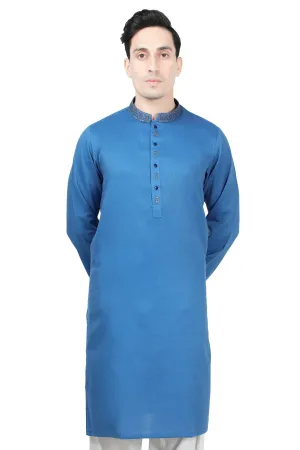 Men's Kurta in R-Blue SKU: EA2926-R-BLUE