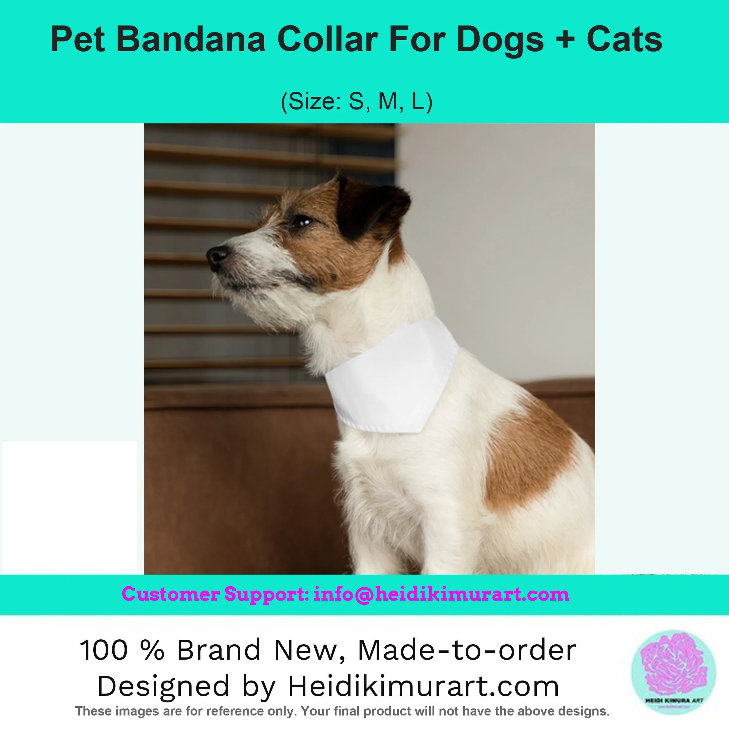 Pastel Blue Pet Bandana Collar, Cool Unique Mother's Day Special For Cat/ Dog Moms-Printed in USA