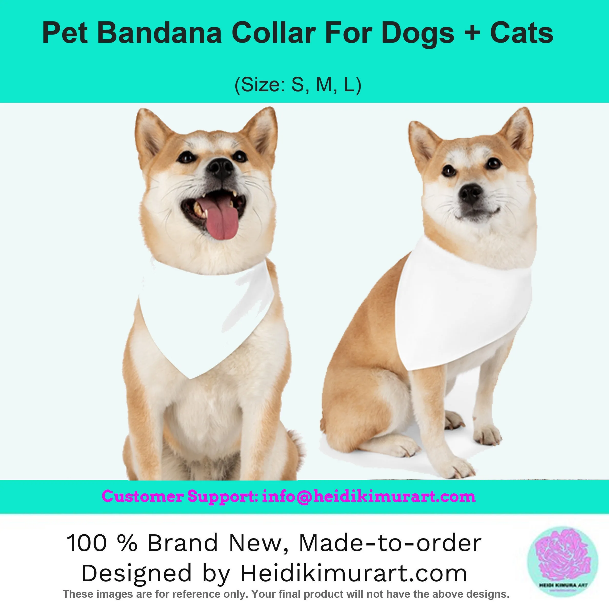 Pastel Blue Pet Bandana Collar, Cool Unique Mother's Day Special For Cat/ Dog Moms-Printed in USA