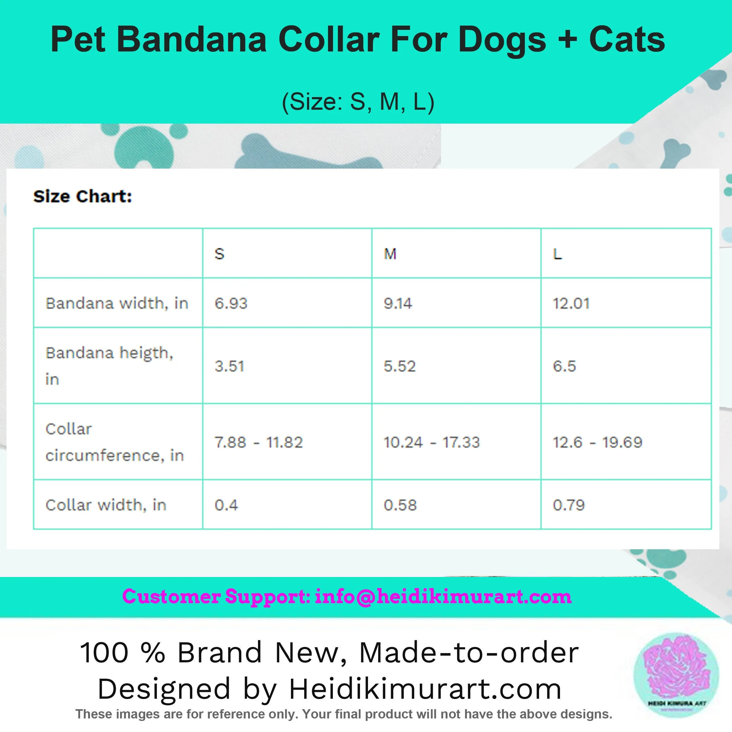 Pastel Blue Pet Bandana Collar, Cool Unique Mother's Day Special For Cat/ Dog Moms-Printed in USA