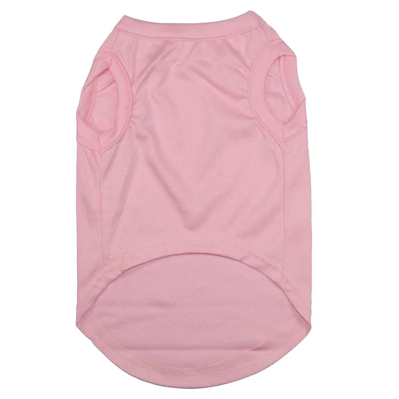 Premium Cotton Dog T-shirt singlet vest Security Print Pink M L XL