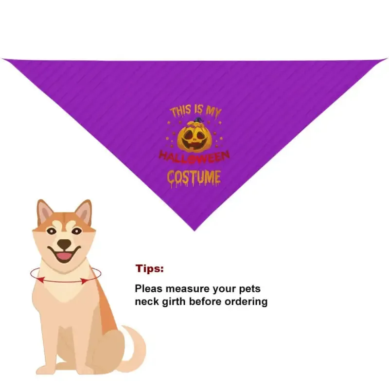 Purple Halloween Costume Pet Bandana for Your Furry Friend