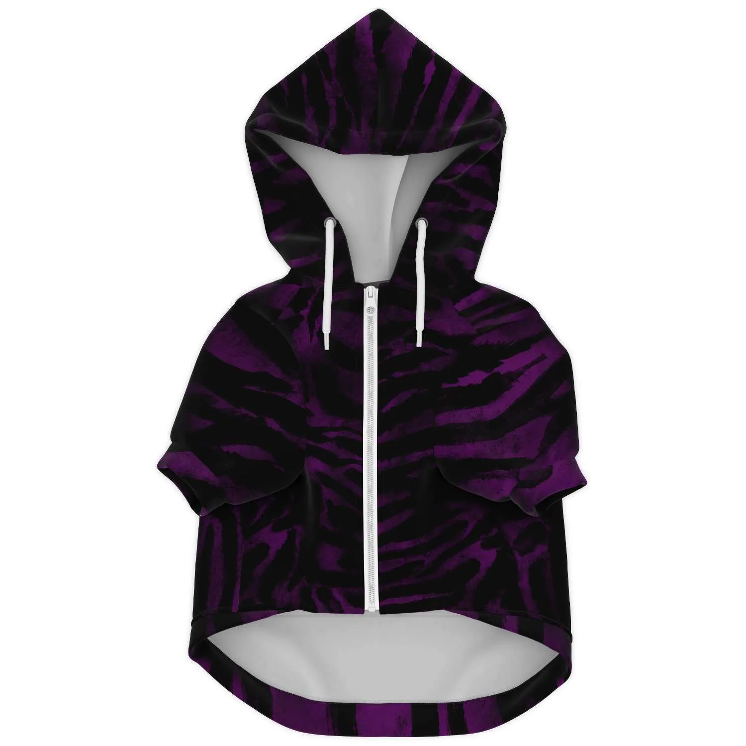 Purple Tiger Dog's Hoodie, Animal Print Best Designer Dog's Hoodie For Small to Extra Large Size Dogs