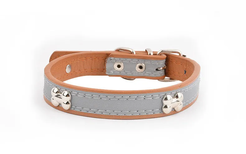 Reflective Three Bone Collar Pet Leash