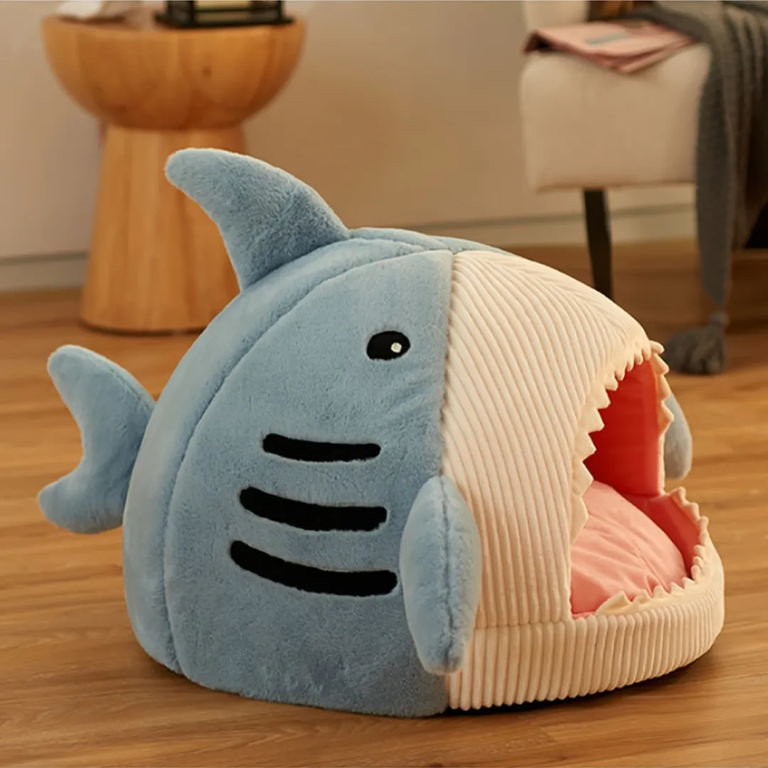 The Shark Pet Bed - For cats - Comes in two different colours- Ocean Bliss- Cozy comfort.