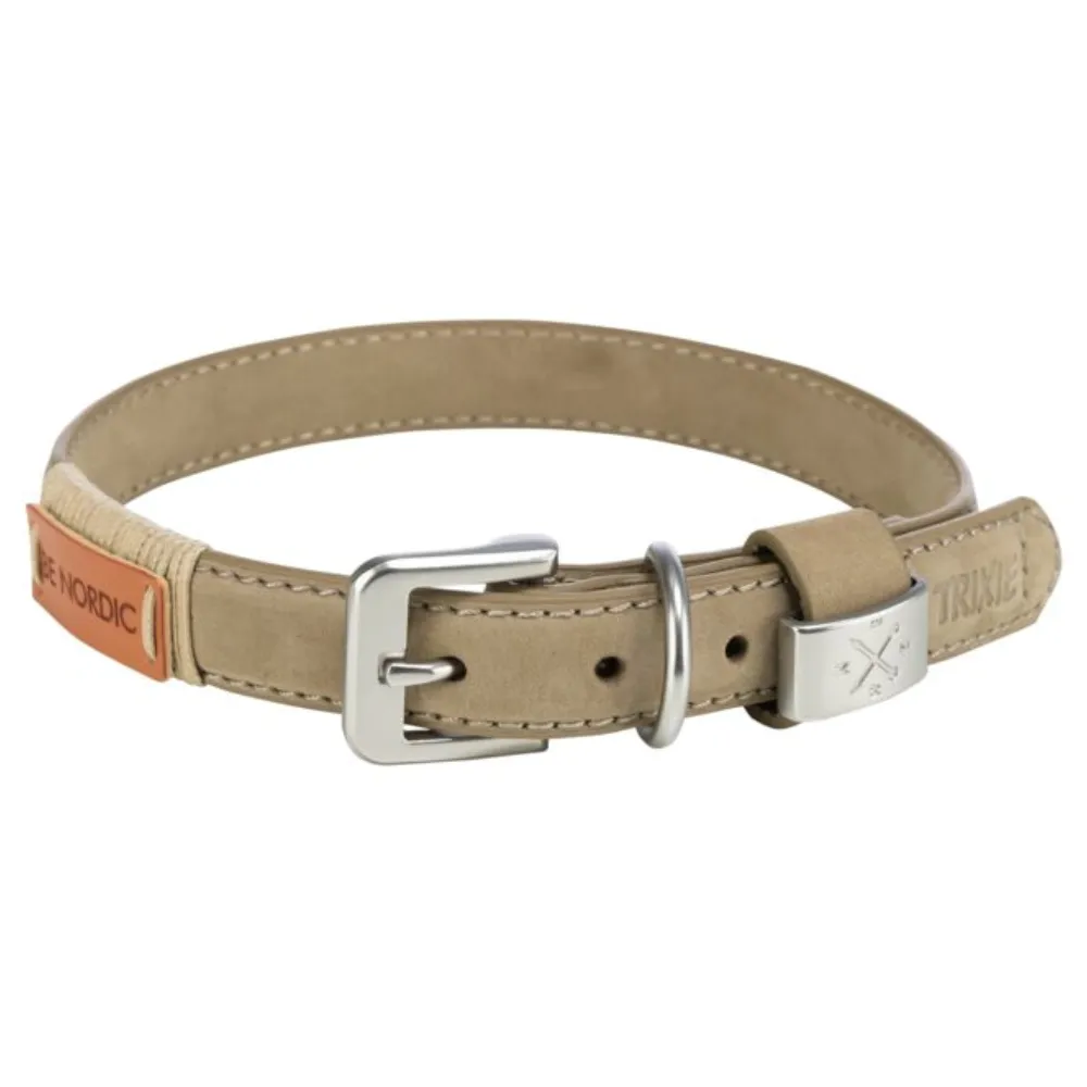 Trixie Be Nordic - Leather Dog Collar - Sand