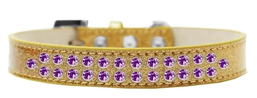 Two Row Purple Crystal Ice Cream Dog Collar in Many Colors