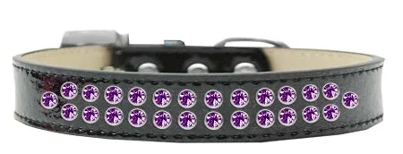 Two Row Purple Crystal Ice Cream Dog Collar in Many Colors