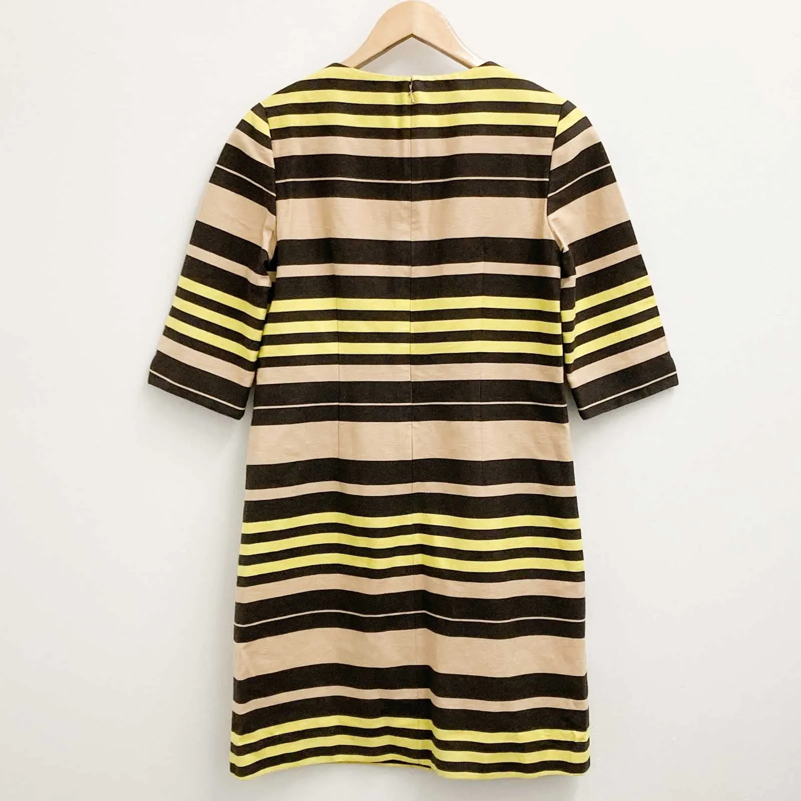 Whistles Brown Strip Shift Dress S