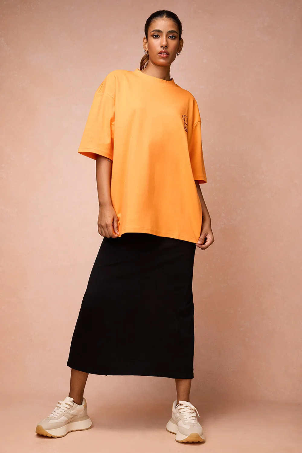 Women's Doggo Over All Orange T-Shirt